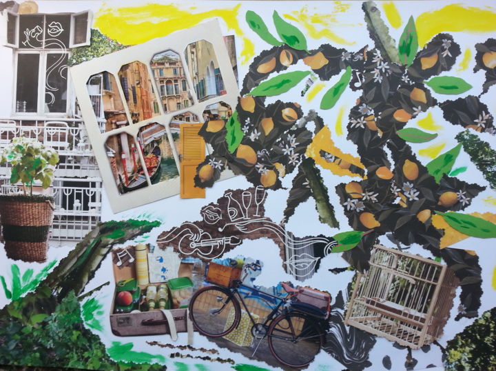 Collages getiteld "Frei nach Goethe…" door Brigitte Anna Henny, Origineel Kunstwerk, Collages