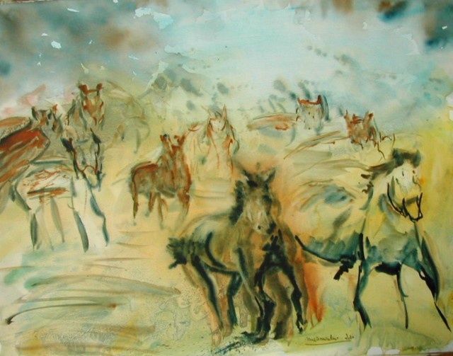 Peinture intitulée "Chevauchée sauvage" par Masmoulin, Œuvre d'art originale