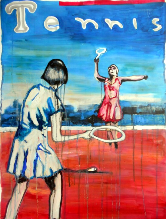 Painting titled "Tenis" by Mauricio Masoli, Original Artwork, Oil