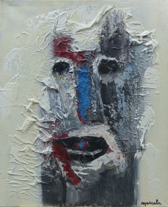 Painting titled "homme-totem.jpg" by Massala, Original Artwork, Acrylic