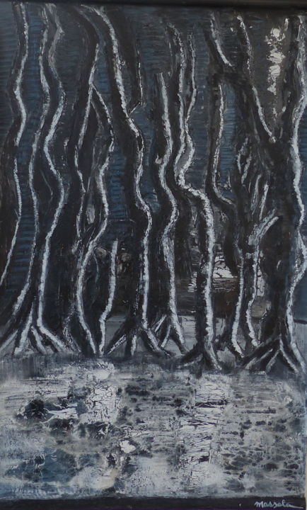 Peinture intitulée "mangrove-guyanaise.…" par Massala, Œuvre d'art originale