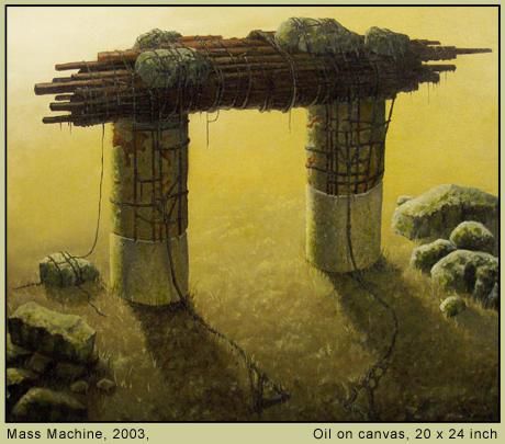 Painting titled "Mass Machine" by Daniel Tibbits, Original Artwork