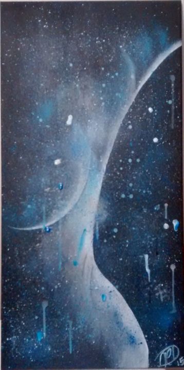 Painting titled "corpo-celeste-40x80…" by Massimo D'Angelo, Original Artwork, Acrylic