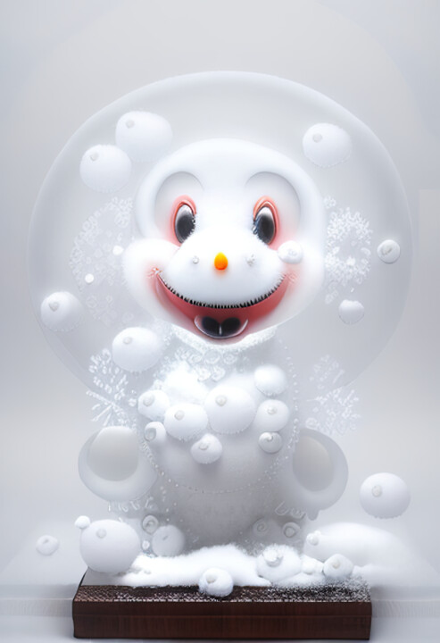 Digital Arts titled "Snow Cute" by Massimo Naibo, Original Artwork, AI generated image