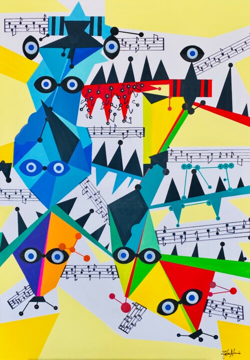 Pintura titulada "DISCO MUSIC" por Massimo Zerbini, Obra de arte original, Acrílico