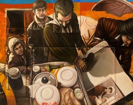 Pintura titulada "La valigia Terremot…" por Massimo Marano, Obra de arte original