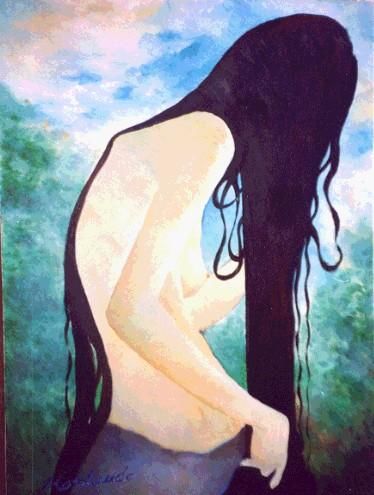 Painting titled "Ragazza Che Si Pett…" by Massimo Morlando, Original Artwork, Oil