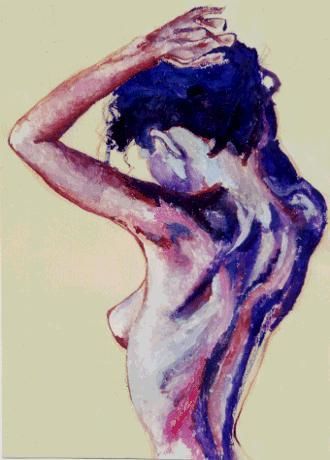 Painting titled "Ragazza che si regg…" by Massimo Morlando, Original Artwork, Oil