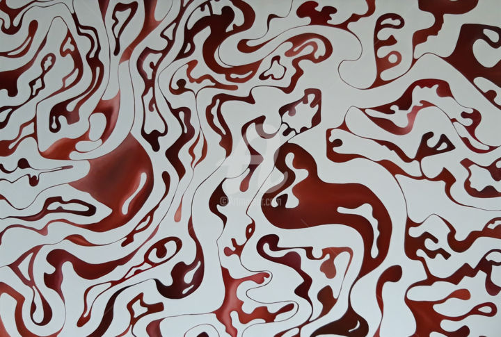 Картина под названием "Rosso evanescente" - Massimo Rubbi, Подлинное произведение искусства, Масло