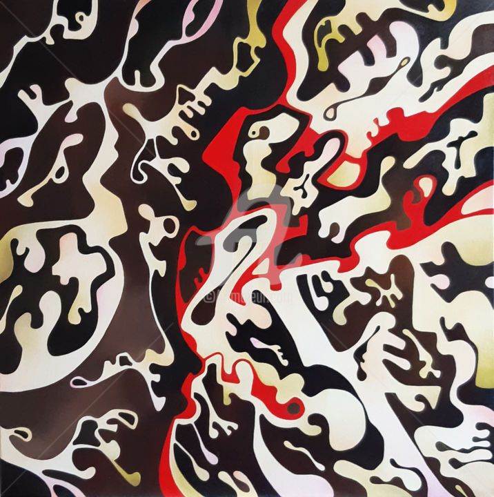 Картина под названием "Improvvisazione n.8" - Massimo Rubbi, Подлинное произведение искусства, Масло