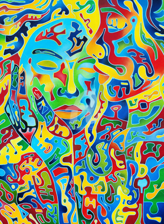 Картина под названием "Anima Mia" - Massimo Rubbi, Подлинное произведение искусства, Масло