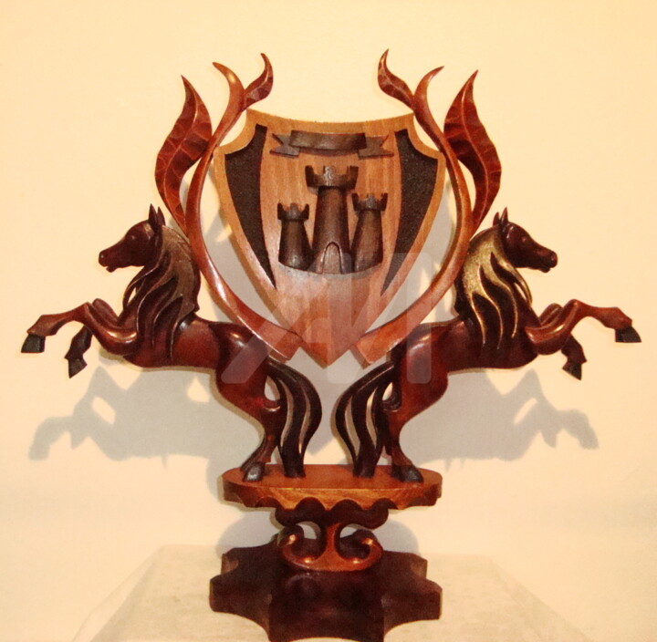 Sculpture titled "THREE TOWERS" by Angel Dobrev, Original Art, Wood