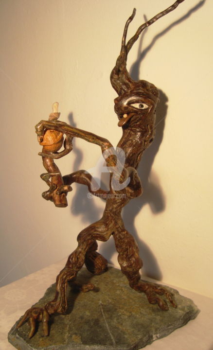 雕塑 标题为“"Forest spirit of c…” 由Angel Dobrev, 原创艺术品, 木
