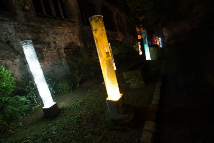 Sculpture intitulée "tubes-a-essai-2-ami…" par Muriel Masurier-Rosset, Œuvre d'art originale