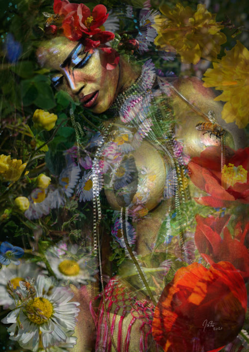 Digital Arts titled "Parfum de femme" by Mata, Original Artwork, Photo Montage