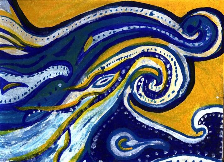 Painting titled "Waves" by Christine Abercrombie, Original Artwork