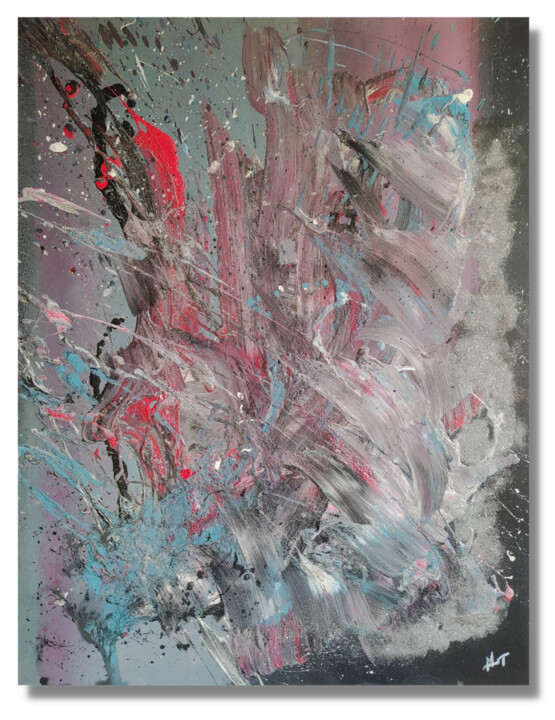 Painting titled "Colors of Rock" by Mate, Original Artwork, Acrylic Mounted on Wood Stretcher frame