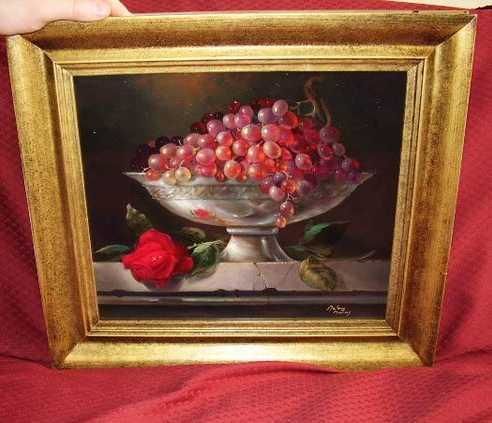 Painting titled "vegetal rubies" by Marius Mateas, Original Artwork, Oil