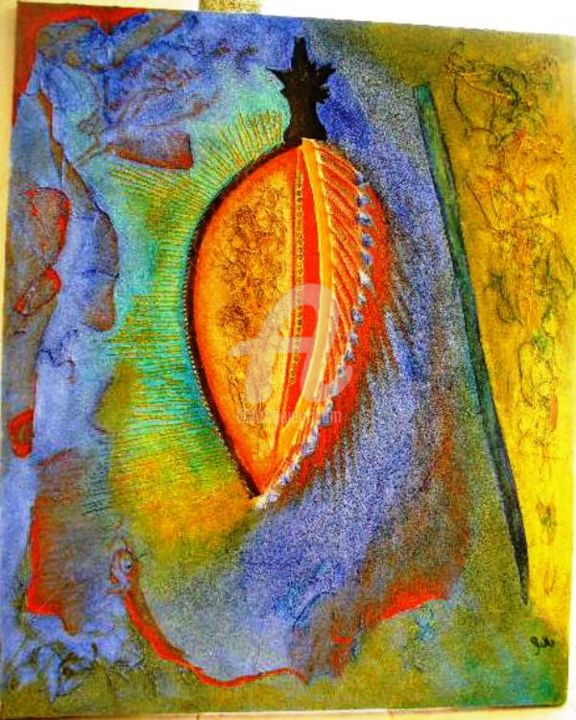 Peinture intitulée "" Le sacré coeur de…" par Ypatoum, Œuvre d'art originale, Huile