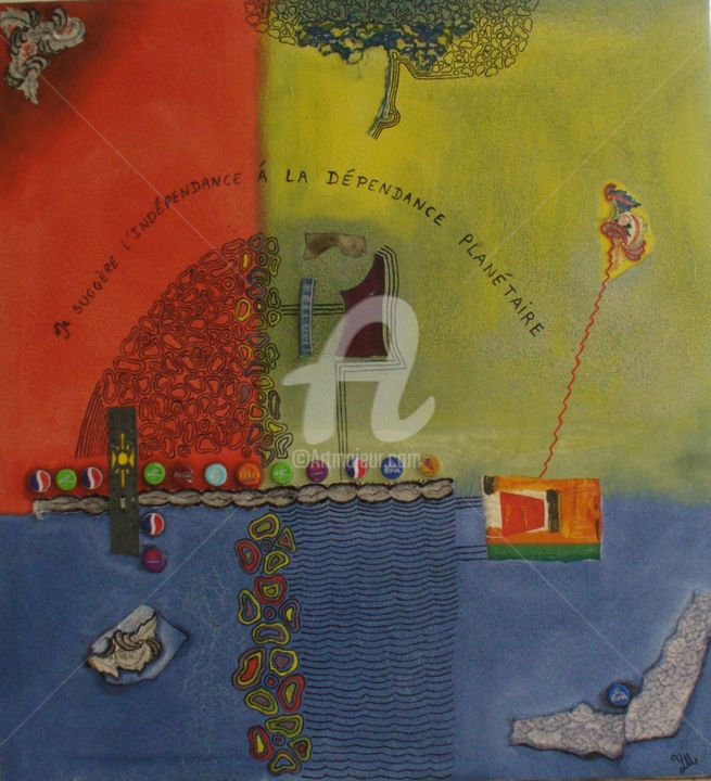 Malerei mit dem Titel "l'indépendance à la…" von Ypatoum, Original-Kunstwerk, Öl