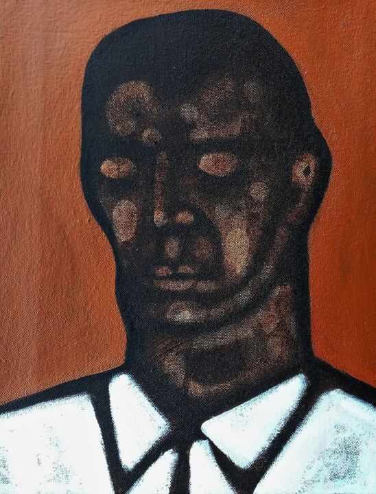 Painting titled "Portrait. October 2…" by Mathew Tudor, Original Art, Acrylic Mounted on Stretcher frame