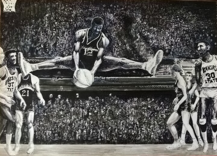 Dessin intitulée "Oscar Robertson" par Mathias Cornet, Œuvre d'art originale