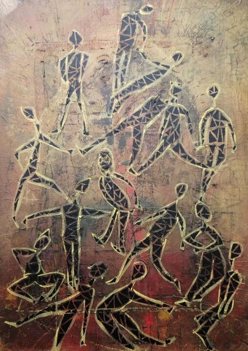 Pintura titulada "THE POETS" por Mathias Sager, Obra de arte original, Acrílico Montado en Bastidor de camilla de madera