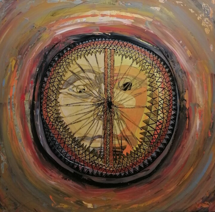 Painting titled "TRAPPED" by Mathias Sager, Original Artwork, Acrylic Mounted on Wood Stretcher frame