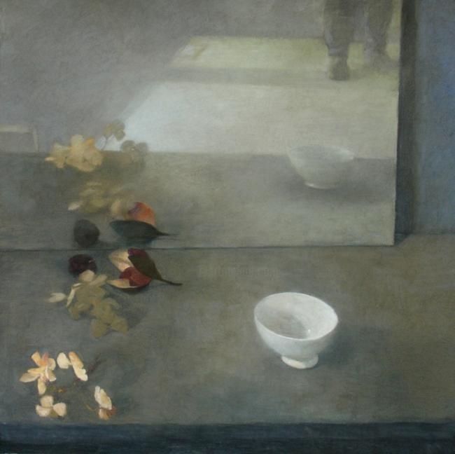 Painting titled "une journée à l'ate…" by Mathieu Weemaels, Original Artwork, Oil