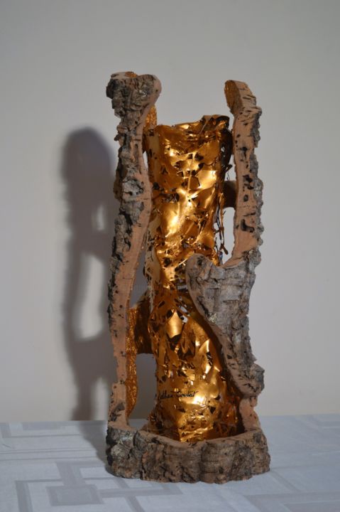 Sculpture intitulée "L'Or" par Mathieu Coutet, Œuvre d'art originale, Bois