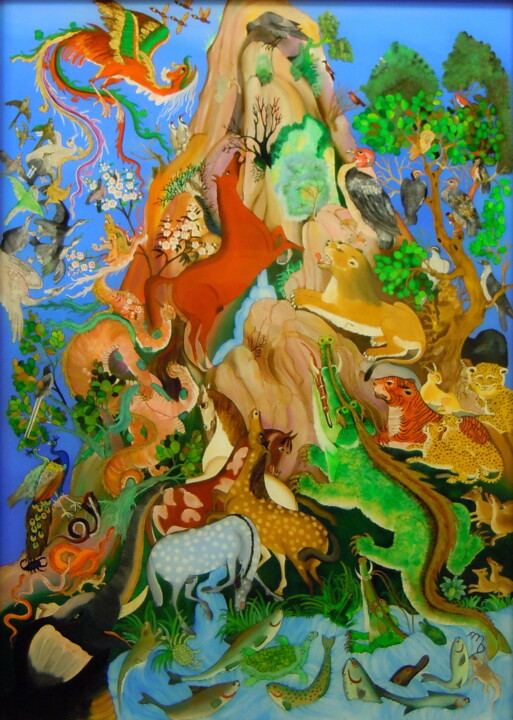 Pintura intitulada "Eden" por Mathilda De Carpentry, Obras de arte originais, Óleo Montado em Cartão