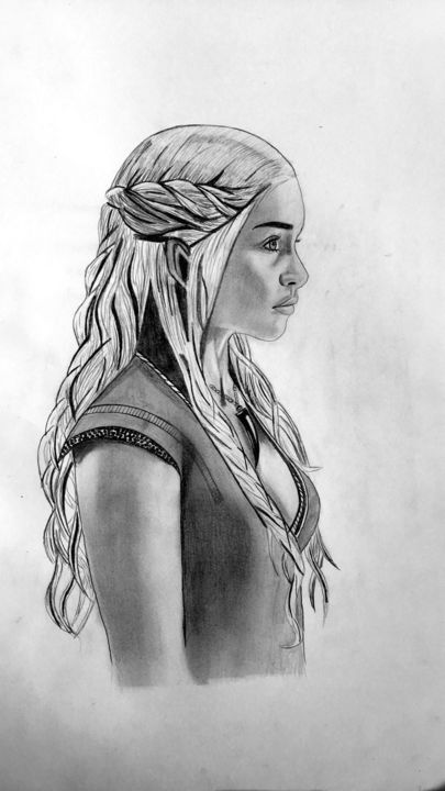 「Daenerys Game Of th…」というタイトルの描画 Mathilde Banasによって, オリジナルのアートワーク, 鉛筆