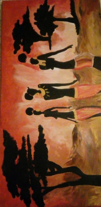 Painting titled "Courbes d'Afrique" by Mathilde Drevet, Original Artwork, Acrylic