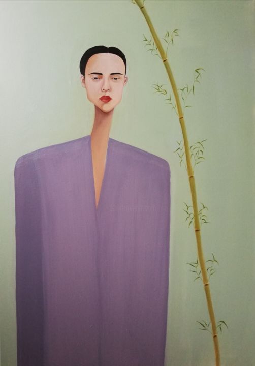 Schilderij getiteld "WarrioroftheForest" door Mathilde Lâm, Origineel Kunstwerk, Acryl