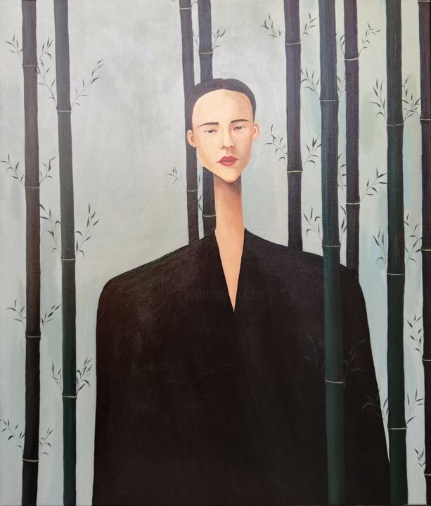 Schilderij getiteld "Crouching Tiger, Hi…" door Mathilde Lâm, Origineel Kunstwerk, Acryl
