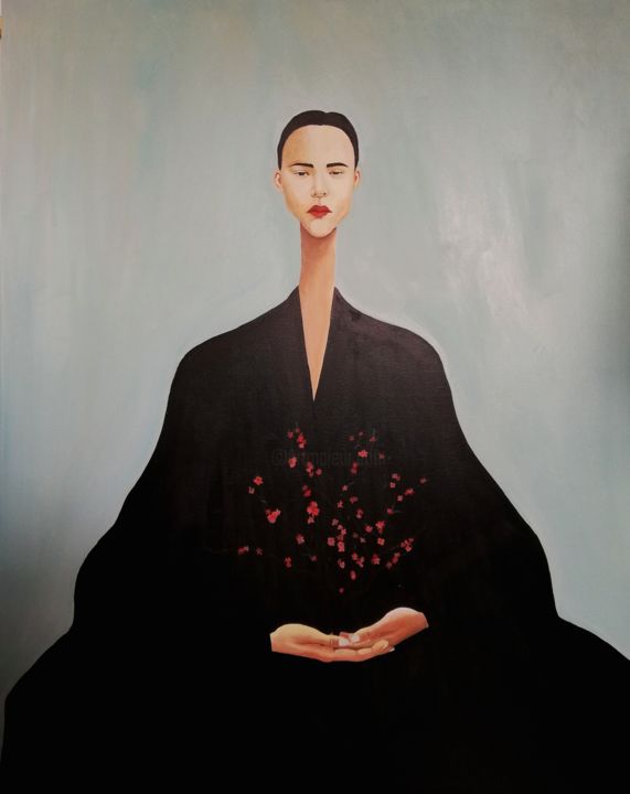 Schilderij getiteld "Reign of the Seasons" door Mathilde Lâm, Origineel Kunstwerk, Acryl