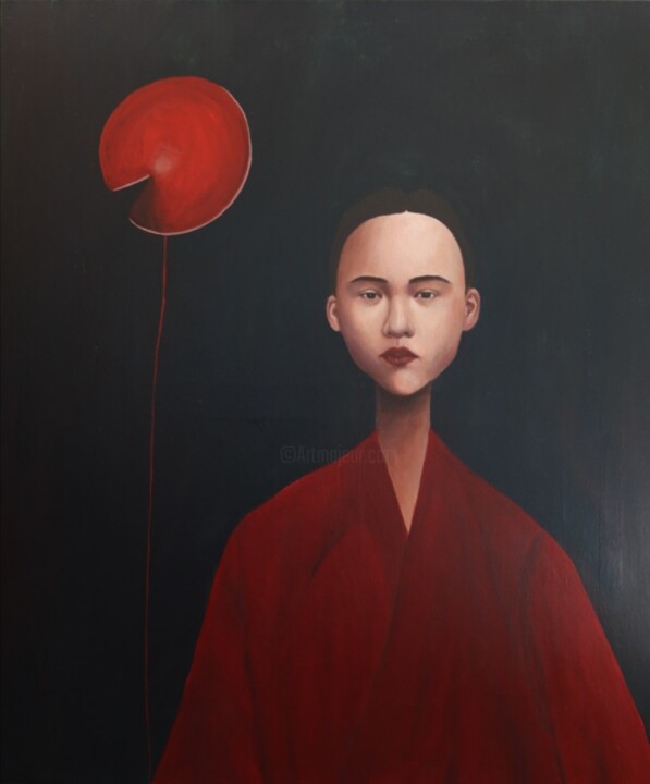 Painting titled "portrait/untitled" by Mathilde Lâm, Original Artwork, Acrylic