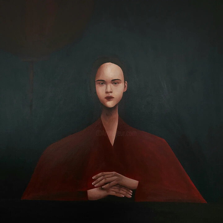 Peinture intitulée "The Red Lantern" par Mathilde Lâm, Œuvre d'art originale, Acrylique