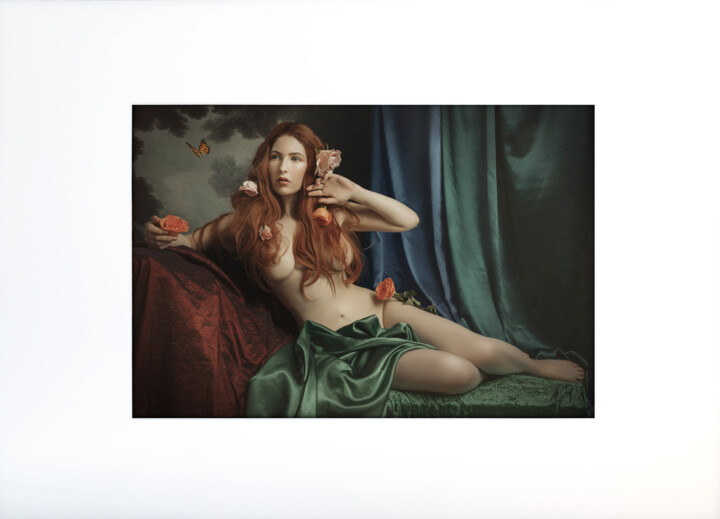 Fotografia zatytułowany „papillonem” autorstwa Mathilde Oscar, Oryginalna praca, Fotografia cyfrowa Zamontowany na Karton