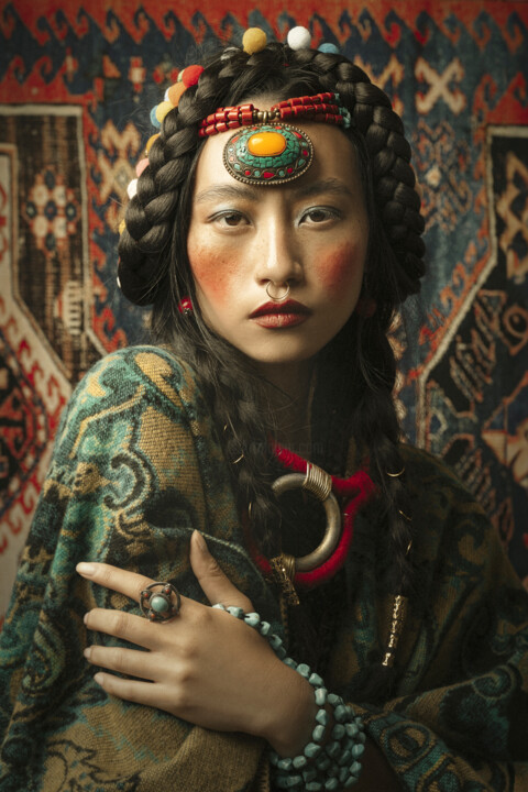 제목이 "Tibetan girl"인 사진 Mathilde Oscar로, 원작, 디지털