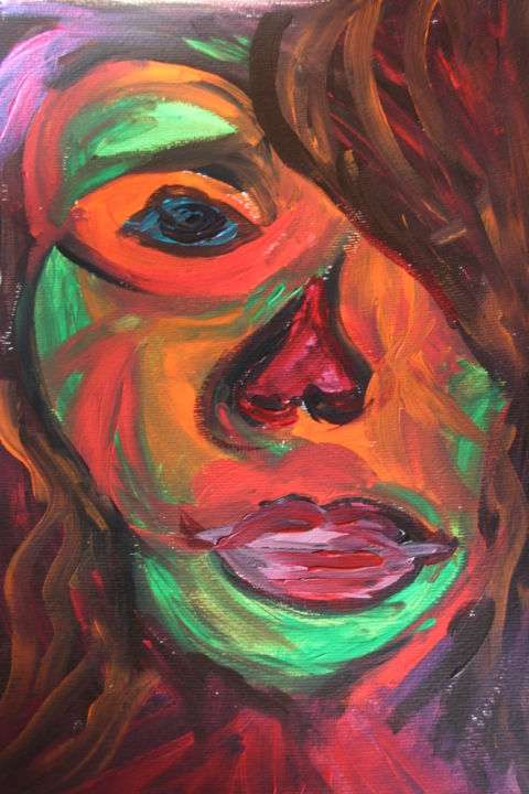 Peinture intitulée "Portrait d'une jeun…" par Mathilde Pacaux, Œuvre d'art originale, Acrylique