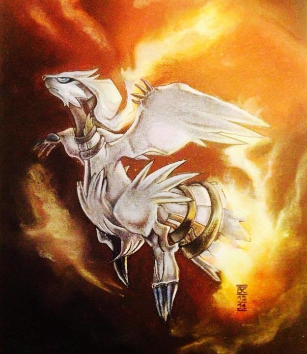 Reshiram, Drawing by Brigitte Choanier