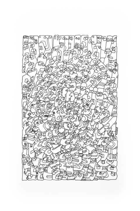 Drawing titled "Amas #8" by Mathurin Vandenbogaerde, Original Art, Ballpoint pen