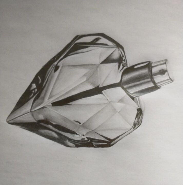 Drawing titled "flacon de parfum" by Mathys Melantois, Original Artwork, Pencil