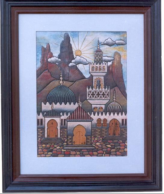 Peinture intitulée "Mosquée" par Mati Hassari, Œuvre d'art originale