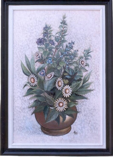 Peinture intitulée "Vase de Fleur" par Mati Hassari, Œuvre d'art originale