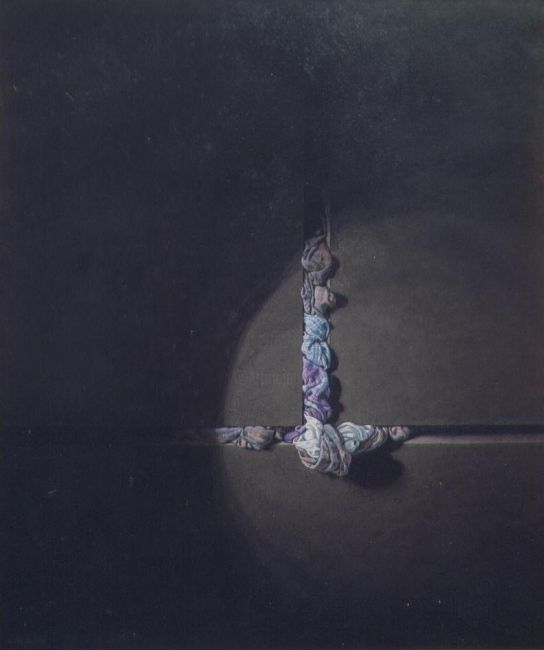 Malerei mit dem Titel "Cross-stracci" von Giuseppe Matichecchia, Original-Kunstwerk
