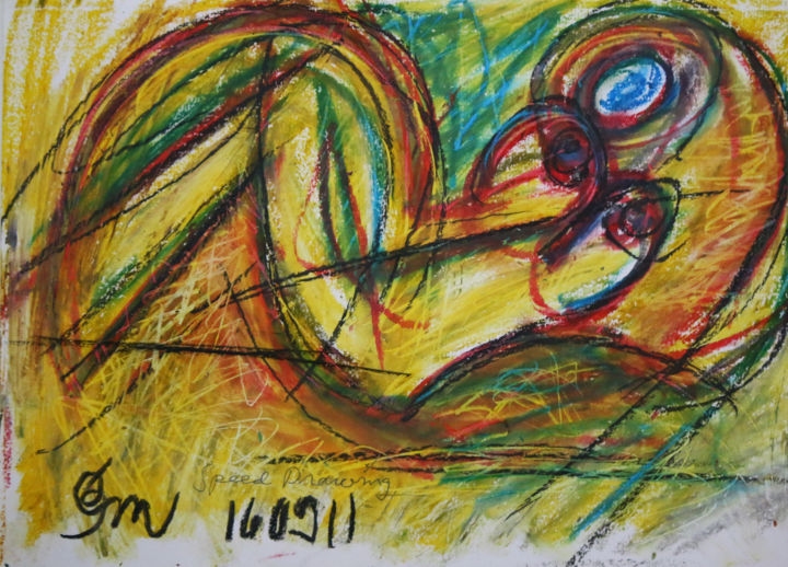 Drawing titled "Speed drawing 160911" by Pertti Matikainen, Original Artwork, Pastel