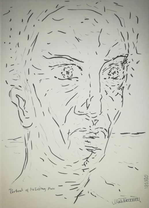 Drawing titled "Portrait of Non Exi…" by Pertti Matikainen, Original Artwork, Marker