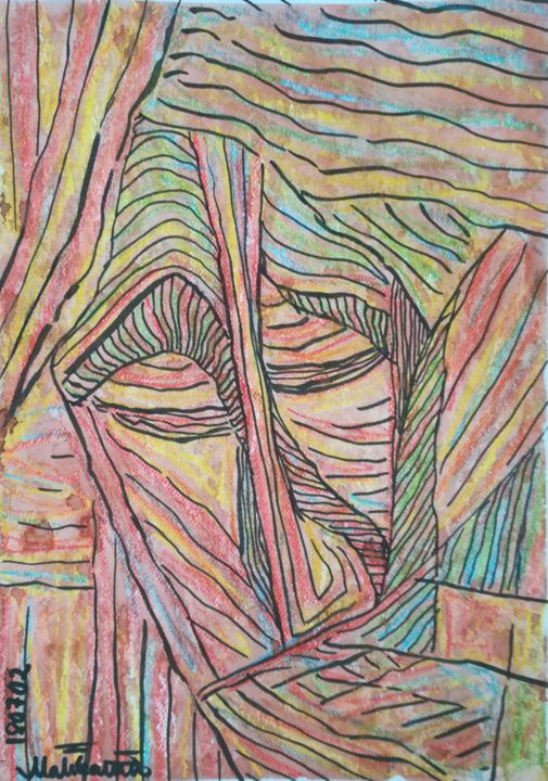 Painting titled "sorrow-180702-a3.jpg" by Pertti Matikainen, Original Art, Watercolor